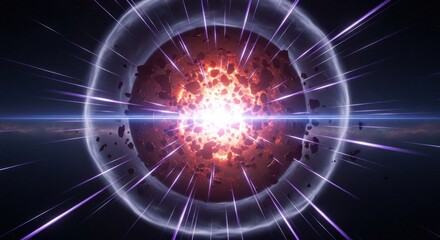Obraz premium Abstract illustration of energy burst with light and radiating lines