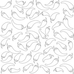 Fototapeta premium Flat chili pepper lineart. These crisp peppers, possibly jalapeno or serrano varieties, are ready for use as a spicy ingredient in various cuisines.