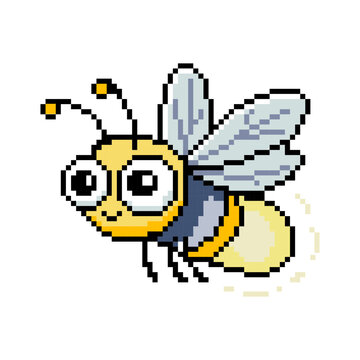 Pixel art cute firefly character