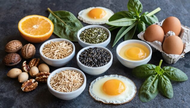 Eggs and seeds offer nutritious food choices for a healthy diet