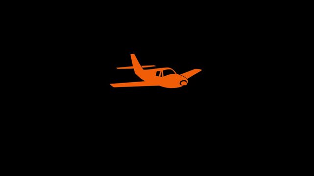 Simple plane icon flay icon animation concept,simple flat plane animation