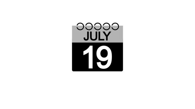 july month calender. calender simple icon animation date change time month. Boost your productivity and impress clients with this sophisticated calendar animation.