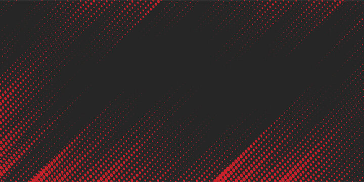 Red abstract grunge dots halftone on dark background. Simple stciker wrap concept