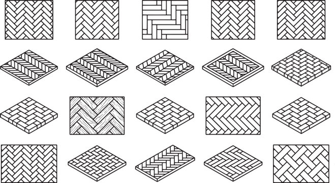 showcasing an array of intricate patterns for flooring options, perfect for architectural visualization and interior design.