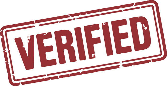 Official verification stamp with the word verified prominently displayed