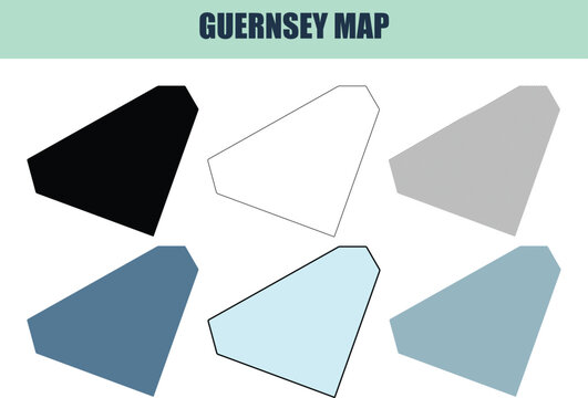 Guernsey map outlines in 6 different styles for navigation and planning