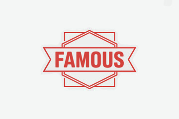 Naklejka premium Red famous sign badge emblem with bold letters isolated on transparent background