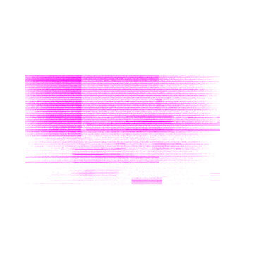 A vibrant purple glitch effect on a black background with horizontal lines and distortion