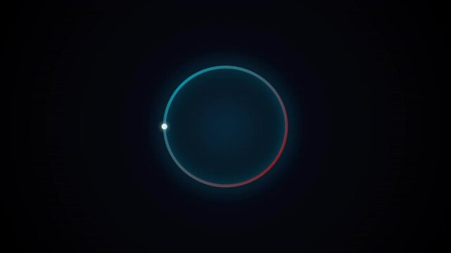 A minimalistic design featuring a circular gradient with a dynamic point moving along its edge