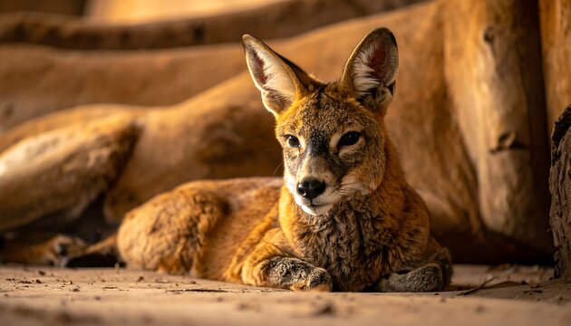 Cheetah resting in shade outdoors.
