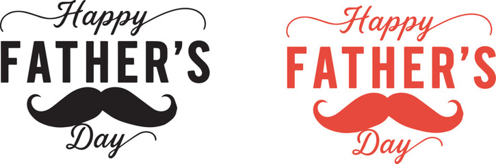 Happy father's day celebrating dads with mustache designs festive greetings © Md