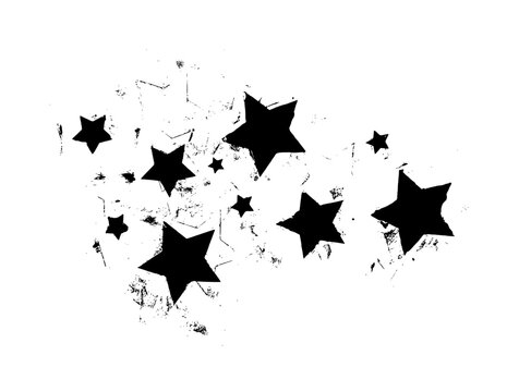 Stars Background Grunge Paint Stencil Drawing Vector