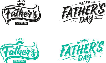 Fototapeta premium Happy father's day stylish calligraphy lettering designs for dad's special day