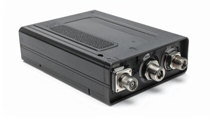 Obraz premium Compact Black Electronic Device with Multiple Connectors and Ports