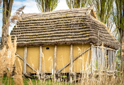 Pile-dwelling house, Pfahlbauten, in Wangen in April 2026