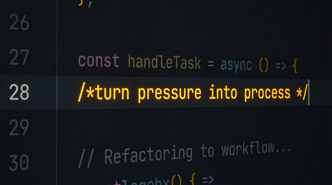 Code programming software developer technology computer screen text syntax comment function process pressure task workflow refactoring coding script digital interface data