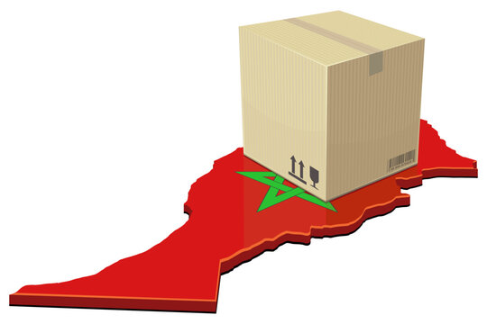 Strategic shipping and delivery services in Morocco, representing global trade, e-commerce growth, and national freight distribution (cut out)