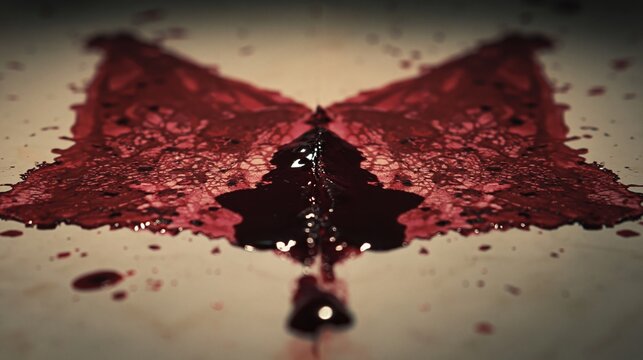 Abstract Blood Butterfly Pattern on Surface