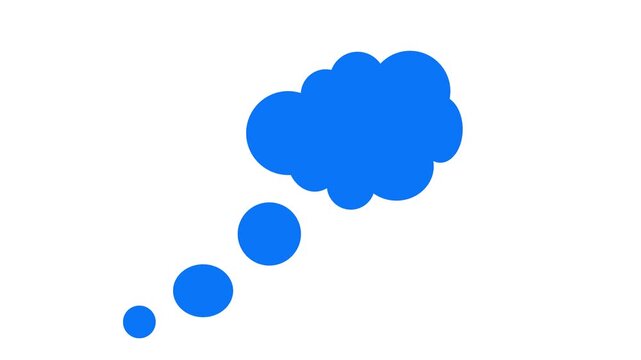 Simple Black and White Thought Bubble Animation. transparent background