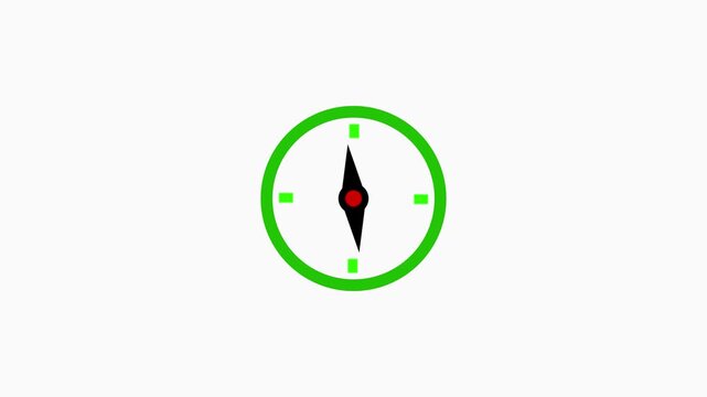 Animation with compass icon on transparent background