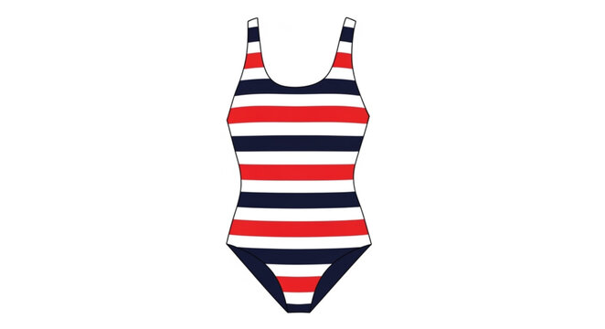 Striped One Piece Swimsuit.