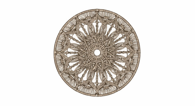 Intricate circular ornamental design with radial symmetry and central hole