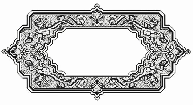 Ornate oval frame with intricate floral and lace-like pattern
