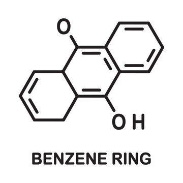 Illustration of a naphthalene molecule with benzene rings and hydroxyl groups