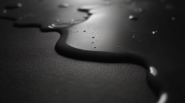 Liquid Edge Retraction with Surface Tension on Dark Textured Surface