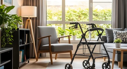 Fototapeta premium Interior with walker and natural light