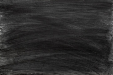 Dark chalkboard texture with dust and scratches. Messy chalk dust and smudges, grunge background with empty space for text. © airborne77