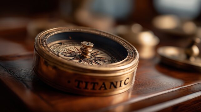 Antique Compass Inspired by Titanic's Journey
