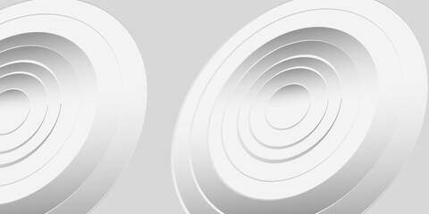 Fototapeta premium White circles abstract background. Simple and clean. 3D illustration.