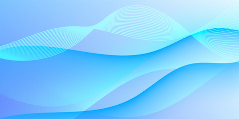 Naklejka premium Abstract Blue Fluid Wave Background with Elegant Lines.