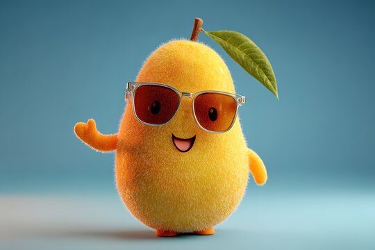 cute 3d mango wearing sunglass