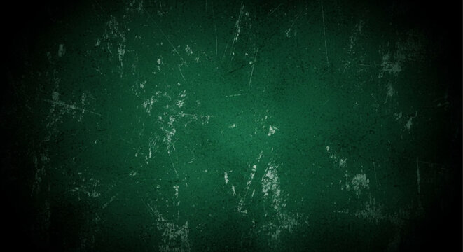 A dark green chalkboard texture with subtle scratches and light reflections.