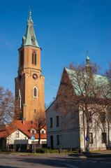 Fototapeta premium Bell tower in neo-Gothic style. Olkusz, Poland.