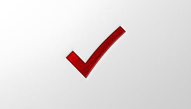 A large red checkmark on a clean white background