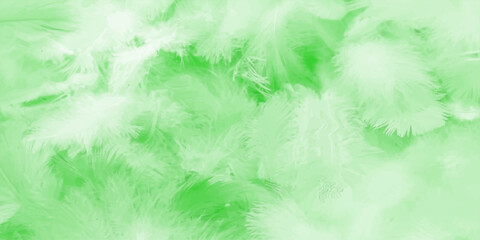 Abstract soft, pastel-green feathers drift in a delicate display of textures, creating a sense of lightness and ethereal beauty for art, banner, web, ui, branding © Shafali