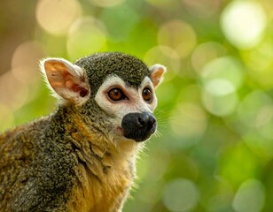 Fototapeta premium Close-up of a lemurs face in natural habitat.