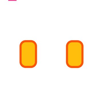 Yellow, orange, rounded rectangle icons, graphic elements, UI symbols, web design shapes