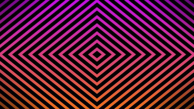 Abstract geometric pattern of concentric diamond shapes with gradient colors. The pattern creates a sense of depth and visual interest