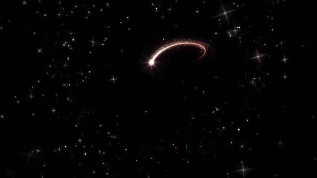 Dynamic video of a glowing comet trail against a dark sky, captured from a low angle. Live desktop wallpaper.