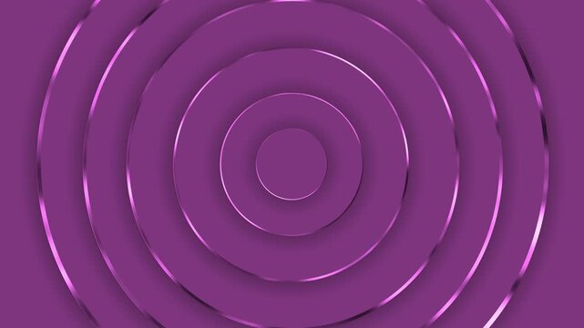 Concentric circular layers with metallic background animation, minimalist abstract geometric design