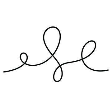 Black ink squiggly line with loops and swirls