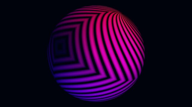 video Abstract design of an oval shape with purple and pink patterns on a black background.