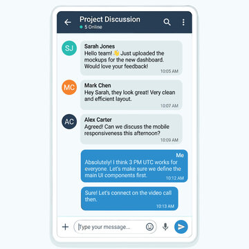 Project Discussion Chat Team Chat With Phone
