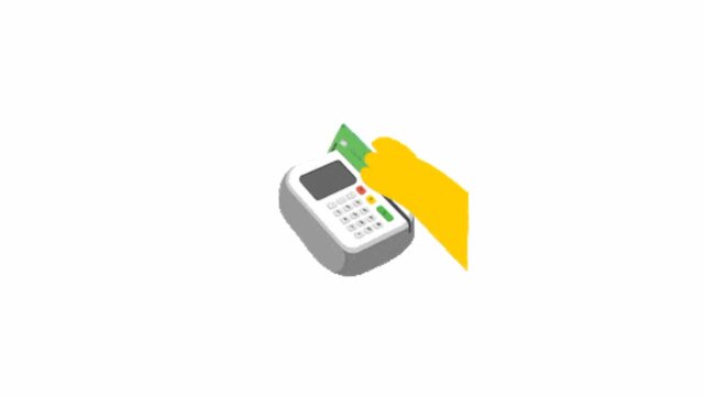 Card Swipe Payment POS Machine Digital Transaction Animation