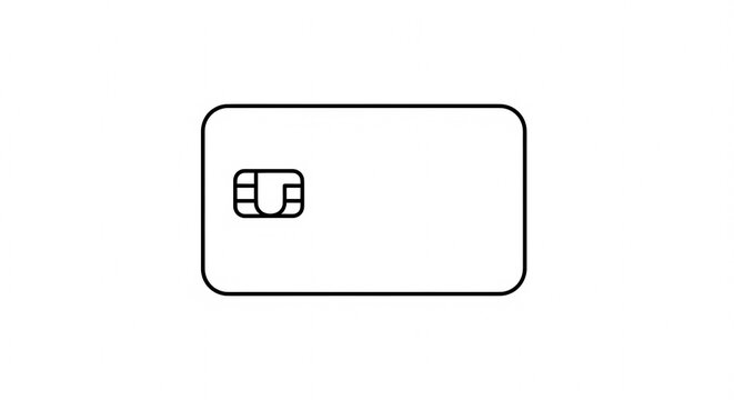 Blank White Credit Card with Chip Icon.