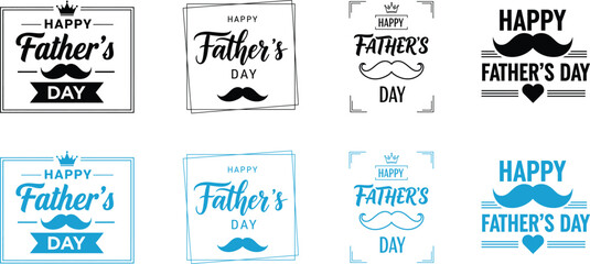 Obraz premium vector illustration of Happy father's day calligraphy elements.